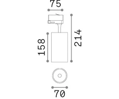 25W LED akcentinis šviestuvas į 3 fazių bėgelius FOX, baltas, 2700K, 340944