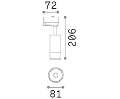 25W LED akcentinis šviestuvas į 3 fazių bėgelius EOS, juodas, 3000K, 342740