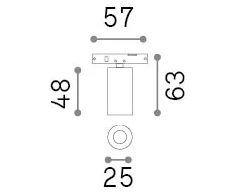 2,5W LED akcentinis šviestuvas į linijinės sistemos bėgelį DEVA, juodas, 3000K, 332765