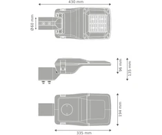 25W LED gatvės šviestuvas STREETLIGHT COMPACT, šviesaus aliuminio sp., 4000K, 74° x 146°