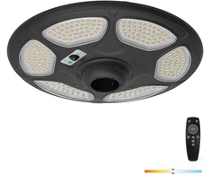 25W LED gatvės šviestuvas su saulės baterija SOLSUMI CIRCLE, juodas, 4000K, su judesio davikliu, IP54