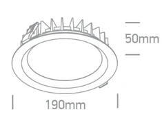 25W LED įleidžiamas šviestuvas, baltas, 3000/4000/5000K, IP65, 10125BX/W/V
