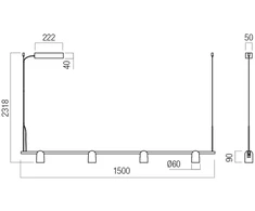 25W LED pakabinamas šviestuvas KOBE, juodos/kavos sp., 3000K, dimeriuojamas, 01-3672