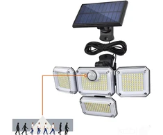 2,5W LED prožektorius su saulės baterija GLOW G2, juodas, 6500K, su judesio davikliu, IP44
