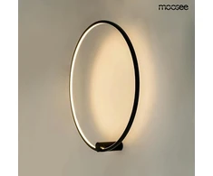 25W LED sieninis šviestuvas HOOP 60, juodas, 3000K