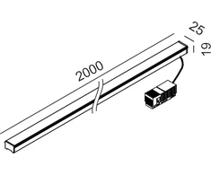 25W LED šviestuvas FLEXY LINEA į magnetinę sistemą IN_RING, juodas, 3000K, 48V, 110°, 2m