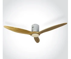 Lubinis šviestuvas 25W ventiliatorius su dimeriuojamu 22W LED šviestuvu, baltas/šviesaus medžio sp., 3000/4000/5500K, 6312LC/W/V