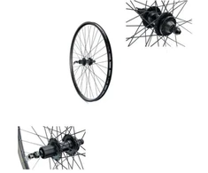 26" galinis ratas, kasetė, kūgis, 6 varžtai, QR, O-dalies/P-dalies