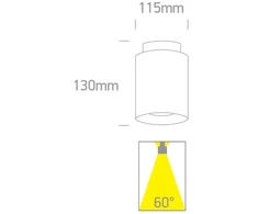 Lubinis šviestuvas 26+2W LED paviršinis šviestuvas, juodas, 3000K, 12128A/B/W
