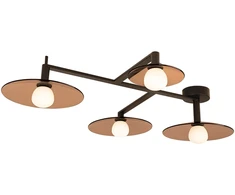 26W LED lubinis šviestuvas, juodos/rusvos sp., 2700/3000K, dimeriuojamas, 2698