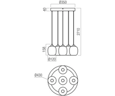26W LED pakabinamas šviestuvas KHADI, juodos/dūmų sp., 3000K, dimeriuojamas, 01-3488