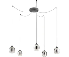 26W LED pakabinamas šviestuvas KHADI, juodos/dūmų sp., 3000K, dimeriuojamas, 01-3487