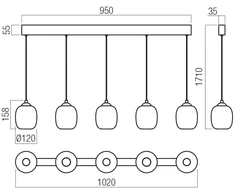 26W LED pakabinamas šviestuvas KHADI, juodos/dūmų sp., 3000K, dimeriuojamas, 01-3490