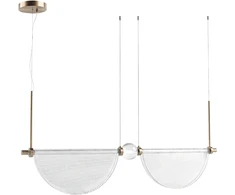 26W LED pakabinamas šviestuvas, žalvario sp./skaidrus, 2700/3000K, dimeriuojamas, 26169