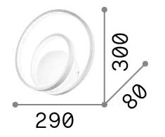26W LED sieninis šviestuvas OZ, juodas, 2700K, 342238