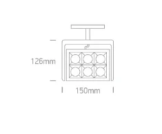 26W šviestuvas į magnetines sistemas, juodas, 3000K, reguliuojamas, 42118/B/W