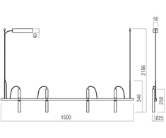 28,5W LED pakabinamas šviestuvas PRAXI, juodos/nikelio sp., 2700K, dimeriuojamas, 01-4276