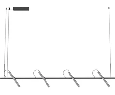 28,5W LED pakabinamas šviestuvas PRAXI, juodos/nikelio sp., 2700K, dimeriuojamas, 01-4276