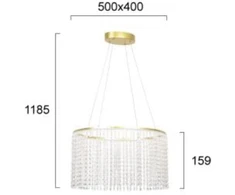 28W LED pakabinamas šviestuvas SOL, skaidrus/aukso sp., 3000K, 4306200