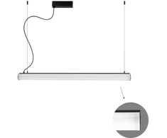 29W LED linijinis pakabinamas šviestuvas TUBE, juodas, 3000K, 900mm, 3919-00090-3-B-N