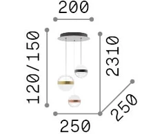 29W LED pakabinamas šviestuvas GALAXY, baltas, 3000K, 342993