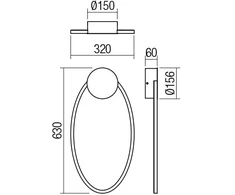 29W LED sieninis šviestuvas LEO, bronzos sp., 3000/4000K, dimeriuojamas, 01-3296