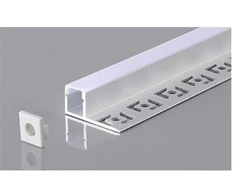2m LED juostos įleidžiamas profilis OPTONICA, pilkas, komplektuojamas su dangteliu ir užbaigimais
