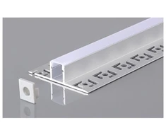 2m LED juostos įleidžiamas profilis OPTONICA, sidabro sp., komplektuojamas su dangteliu ir užbaigimais