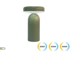 2W LED įkraunamas stalo šviestuvas KOMO, žalias, 3000/4500/6000K, dimeriuojamas, 4350401