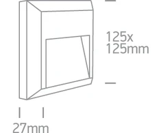 2W LED sieninis šviestuvas, baltas, 2700/3300/4000K, IP65, 67388B/W/V