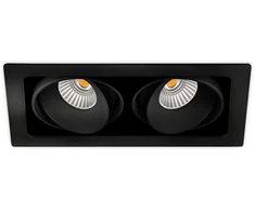 2x10,5W įleidžiamas šviestuvas TWIST, juodas, 3000K, 40°, dimeriuojamas, su maitinimo šaltiniu
