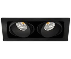 2x10,5W įleidžiamas šviestuvas TWIST, juodas, 3000K, 40°, dimeriuojamas, su maitinimo šaltiniu