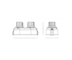 2x10W LED įleidžiamas šviestuvas, baltas, 3000K, IP44, S175