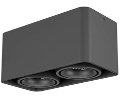 Lubinis šviestuvas 2x10W LED paviršinis šviestuvas XKUBO, juodas, 3000K, IP40