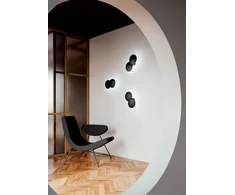 2x16W LED sieninis/lubinis šviestuvas Dėlionė ROUND DOUBLE, matinės juodos sp., 3000K, dimeriuojamas