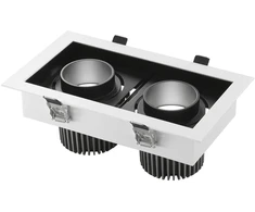 2x20W LED įleidžiamas šviestuvas APOLLO, juodas, 3000K