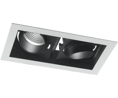 2x20W LED įleidžiamas šviestuvas APOLLO, juodas, 4000K