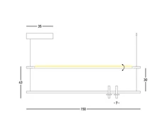2x7W+20W LED pakabinamas šviestuvas, juodas, 3000K, 23251