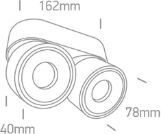 2x8W LED lubinis šviestuvas, baltas, 3000/3500/4000K, 12208LA/W/V