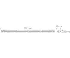2xT8 šviestuvas, pilkas, 120cm, 38240P
