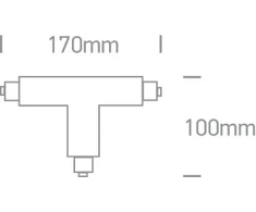 3 fazių bėgelio T formos kairysis sujungimas, juodas, 41016A/B/L