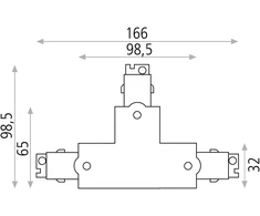 3 fazių bėgelių T formos dešinysis sujungimas, juodas, 6CON411606D1N