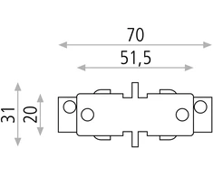 3 fazių bėgelių tiesus sujungimas, baltas, 6CON411602B