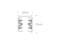 3 fazių paviršinis bėgelis, baltas, 1m, 40001A/W