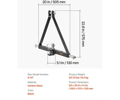 VEVOR Trijų taškų 5 cm prikabinimo adapteris 2721 kg talpos