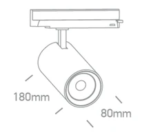 30/35/40W LED akcentinis šviestuvas į 3 fazių bėgelius, juodas, 3000/3500/4000K, 65606DT/B/V