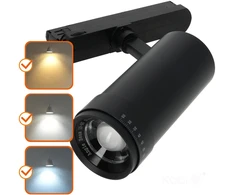 30W LED akcentinis šviestuvas į 3 fazių bėgelius NEXTRACK VISION, juodas, 3000/4000/5000K, 30-60°