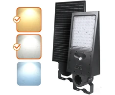 30W LED gatvės šviestuvas su saulės baterija STREET, juodas, 3000/4000K, su judesio davikliu, IP65, 140x70°