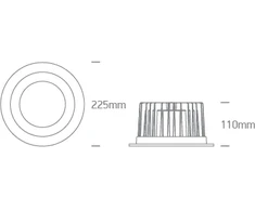 30W LED įleidžiamas šviestuvas, juodas, 3000/4000/5000K, 10130CA/B/V