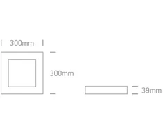 Lubinis šviestuvas 30W LED kvadratinis plafonas, baltas, 2700/3000/4000K, 62130AF/W/V